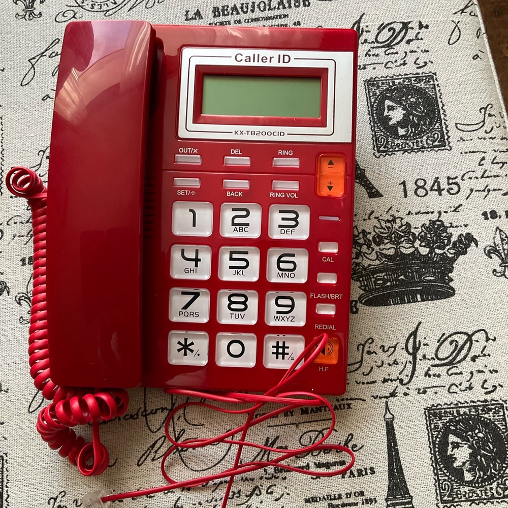Red Caller ID Landline Phone